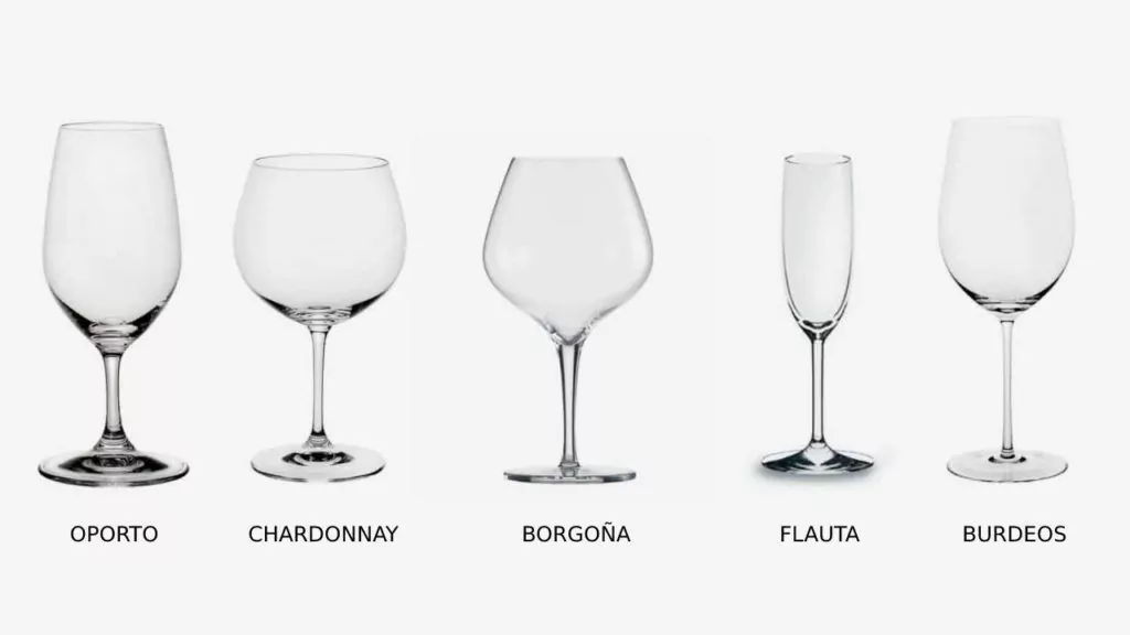 Los principales tipos de copas que se emplean para servir el vino Los principales tipos de copas que se emplean para servir el vino