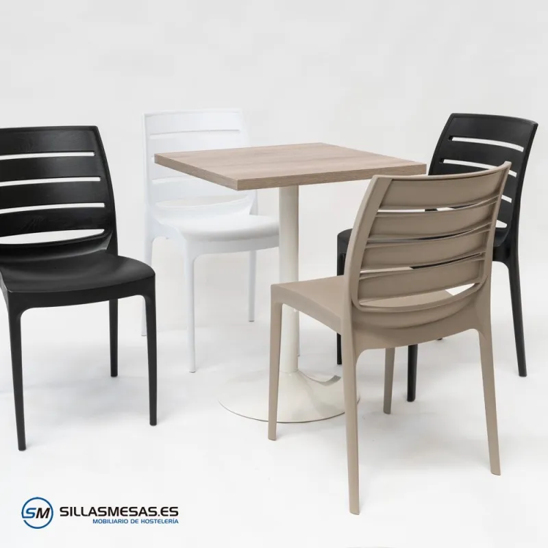 Conjunto 4 Sillas CARMEN y 1 mesa F CUADRADA INTERIOR