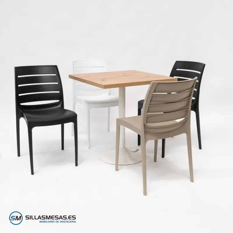 Conjunto 4 Sillas CARMEN y 1 mesa F CUADRADA INTERIOR