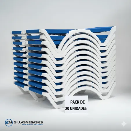 Pack OFERTA de 20 Tumbonas MYKONOS AZUL
