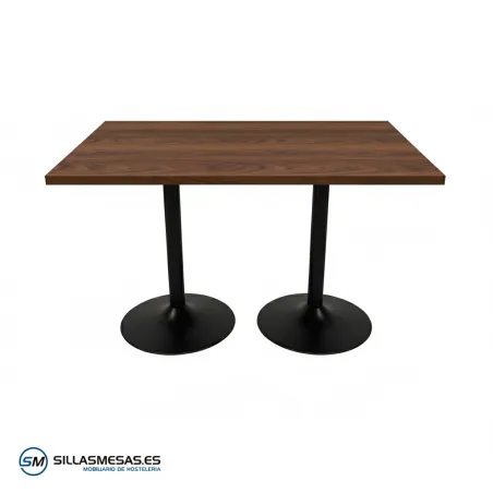 Mesa F doble interior pie negro: diseño minimalista