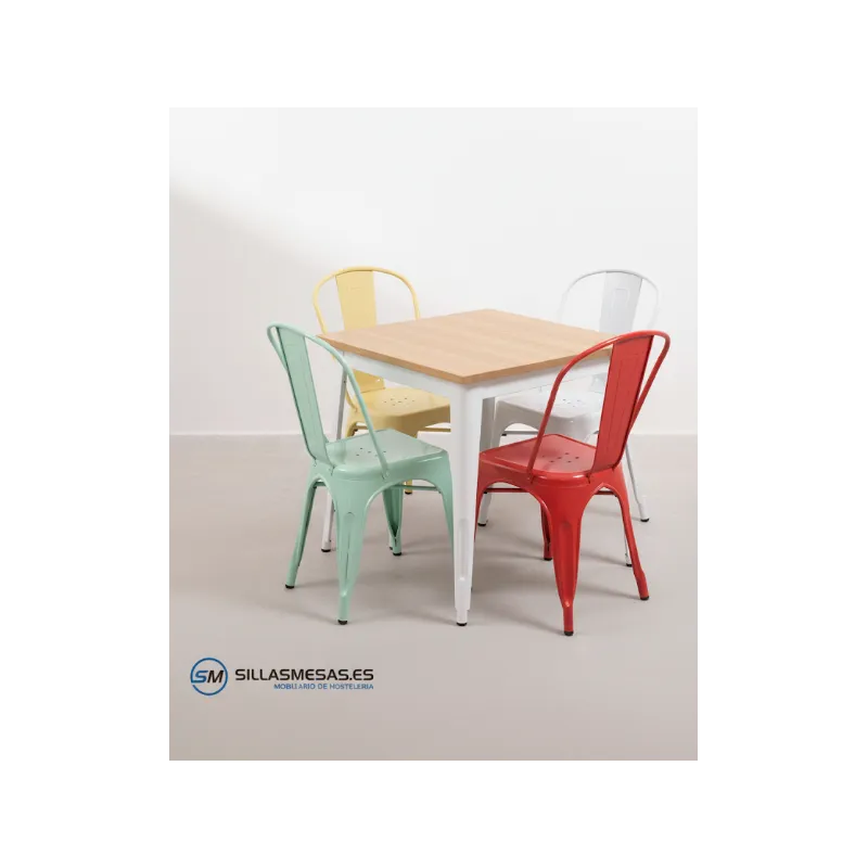 Silla Tolix roja réplica: diseño vintage industrial