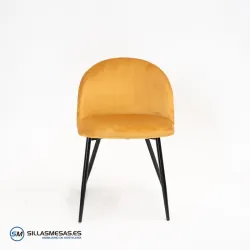 Silla Velvet mostaza vintage: elegancia y confort