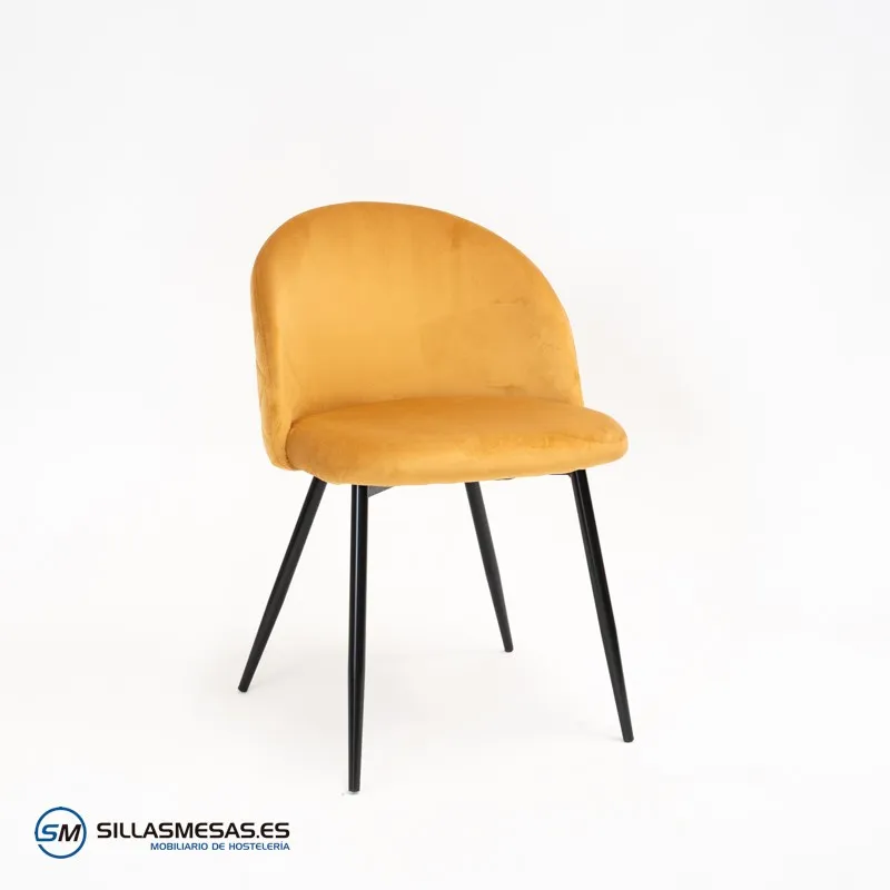 Silla Velvet mostaza vintage: elegancia y confort