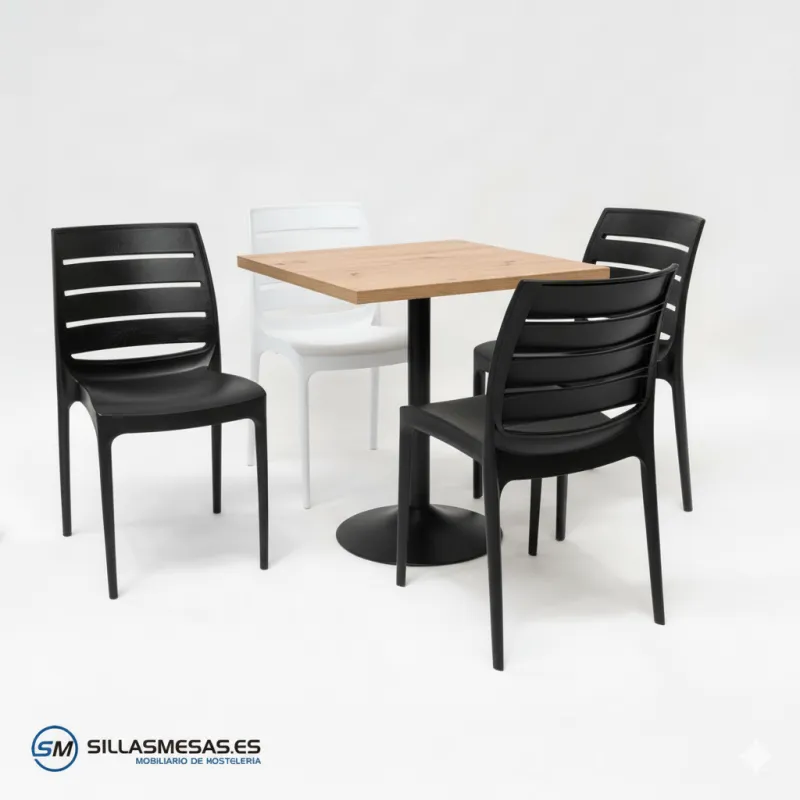 Conjunto 4 sillas Carmen y mesa F cuadrada interior