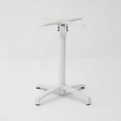 Mesa abatible interior Cromo con pie blanco: minimalista