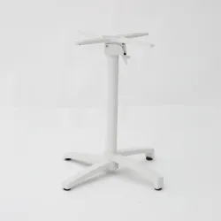 Mesa abatible interior Cromo con pie blanco: minimalista