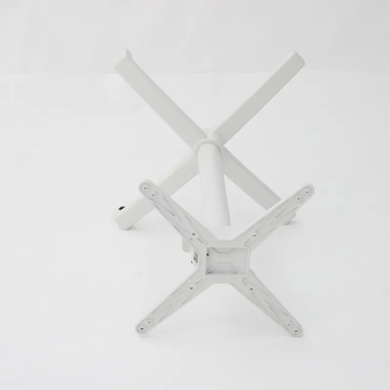 Mesa abatible interior Cromo con pie blanco: minimalista