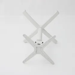 Mesa abatible interior Cromo con pie blanco: minimalista