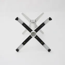 Mesa abatible interior Cromo con pie blanco: minimalista