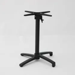 Mesa abatible interior Cromo con pie negro: elegancia