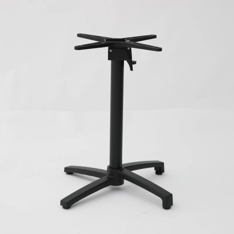 Mesa abatible interior Cromo con pie negro: elegancia