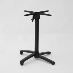 Mesa abatible interior Cromo con pie negro: elegancia