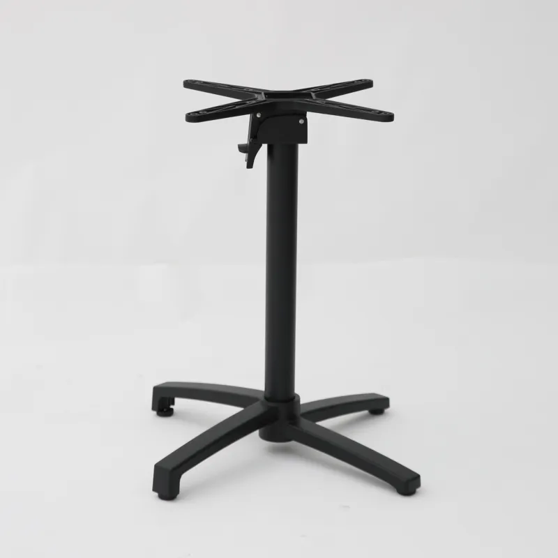 Mesa abatible interior Cromo con pie negro: elegancia