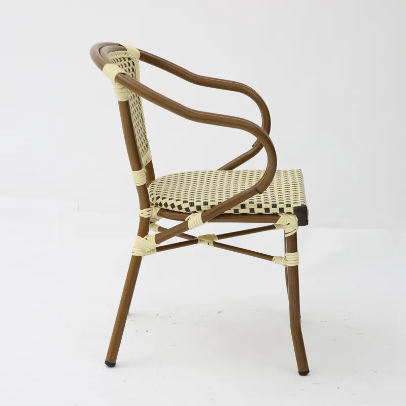 Sillón BRUSELAS aluminio efecto bambú apilable para exterior