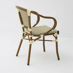 Sillón BRUSELAS aluminio efecto bambú apilable para exterior