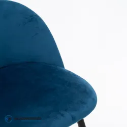 Taburete Velvet azul sin brazos: cómodo y vintage