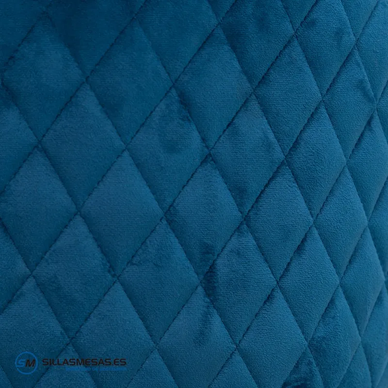Taburete Velvet azul sin brazos: cómodo y vintage