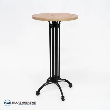 MESA ALTA VIENA REDONDA INTERIOR pie negro