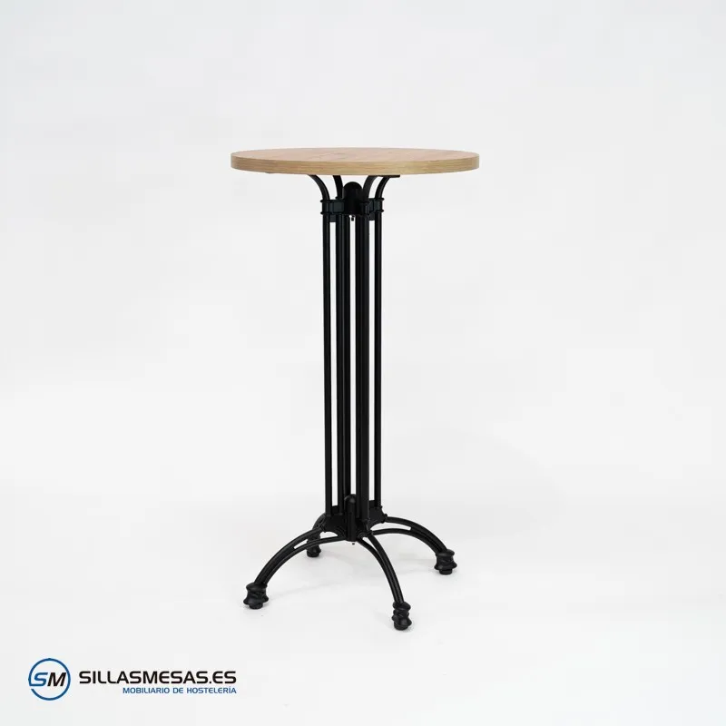 MESA ALTA VIENA REDONDA INTERIOR pie negro
