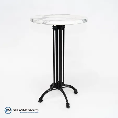 MESA ALTA VIENA REDONDA EXTERIOR pie negro