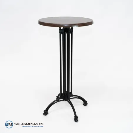 MESA ALTA VIENA REDONDA EXTERIOR pie negro