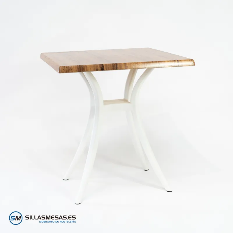 Mesa Venus exterior pie blanco: moderna y sutil