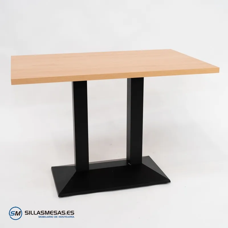 MESA DANIELA DOBLE INTERIOR pie negro