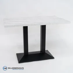 MESA DANIELA DOBLE INTERIOR pie negro
