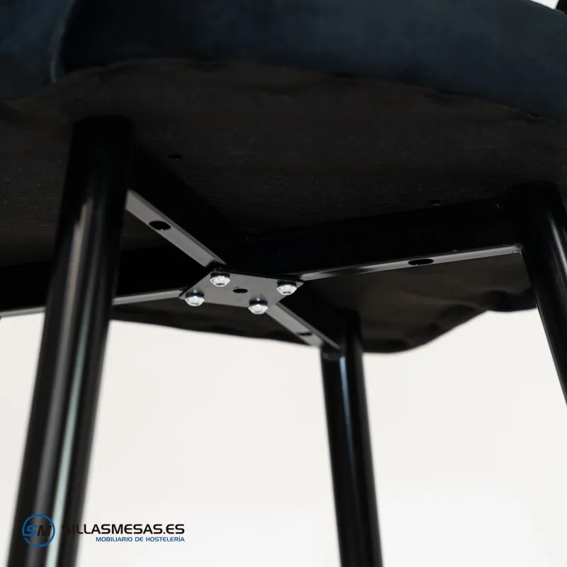 Taburete VELVET Negro con brazos
