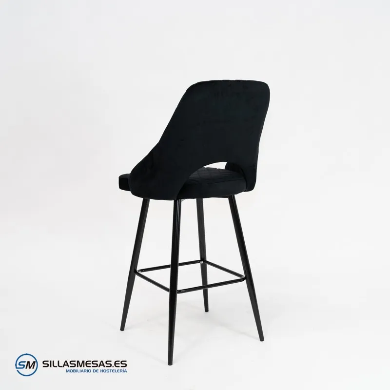Taburete VELVET Negro con brazos