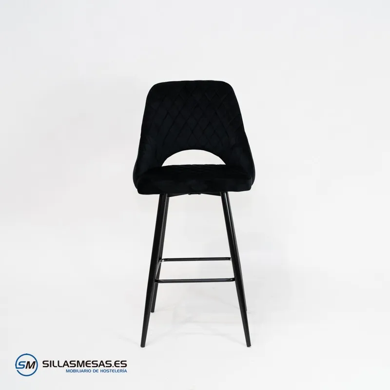 Taburete VELVET Negro con brazos