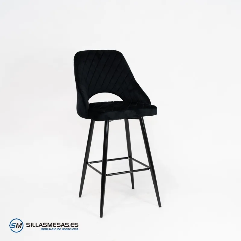 Taburete VELVET Negro con brazos