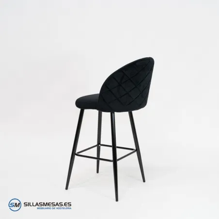 Taburete VELVET negro sin brazos