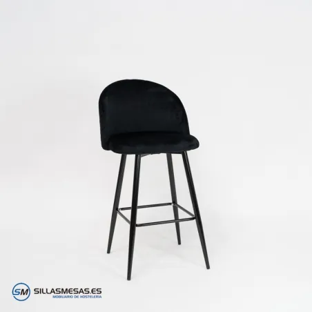Taburete VELVET negro sin brazos