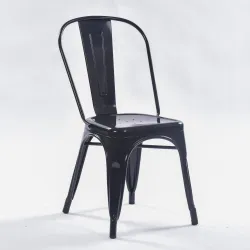 Silla Tolix Negra de acero: icono de estilo Industrial