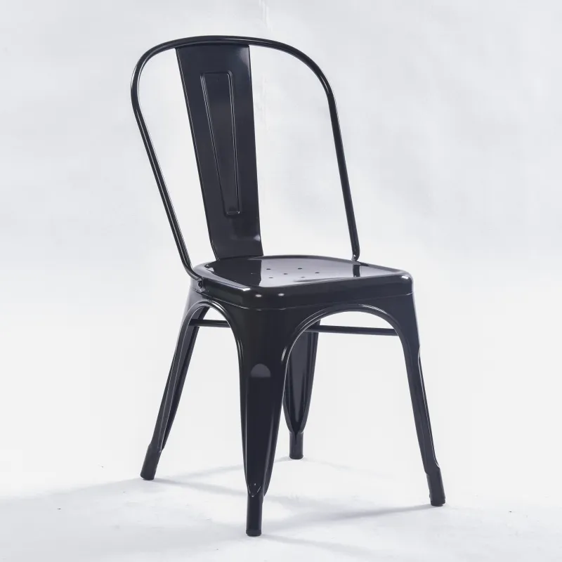 Silla Tolix Negra de acero: icono de estilo Industrial