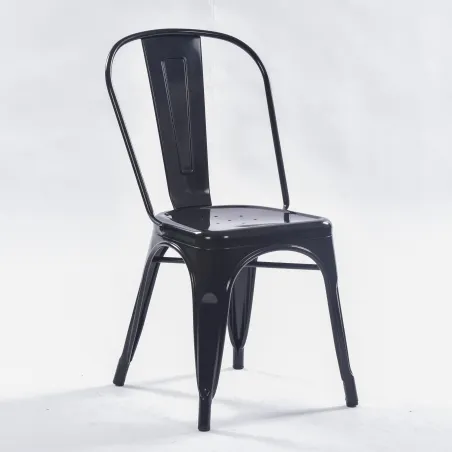 Silla Tolix Negra de acero: icono de estilo Industrial