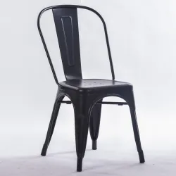 Silla Tolix negro mate metálica: sólida y apilable
