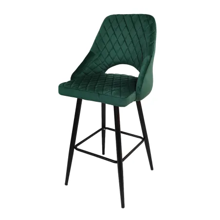 Taburete Velvet verde con brazos: vintage y elegante