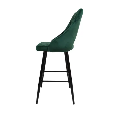 Taburete Velvet verde con brazos: vintage y elegante