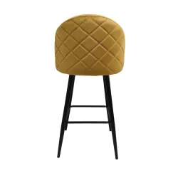Taburete Velvet mostaza sin brazos: estilo y confort