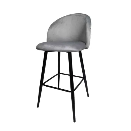 Taburete Velvet gris sin brazos: estilo y comodidad