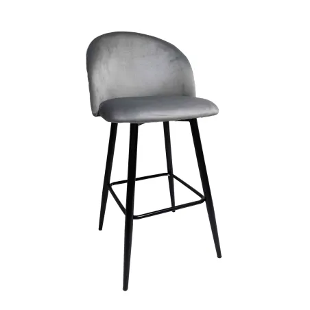 Taburete Velvet gris sin brazos: estilo y comodidad