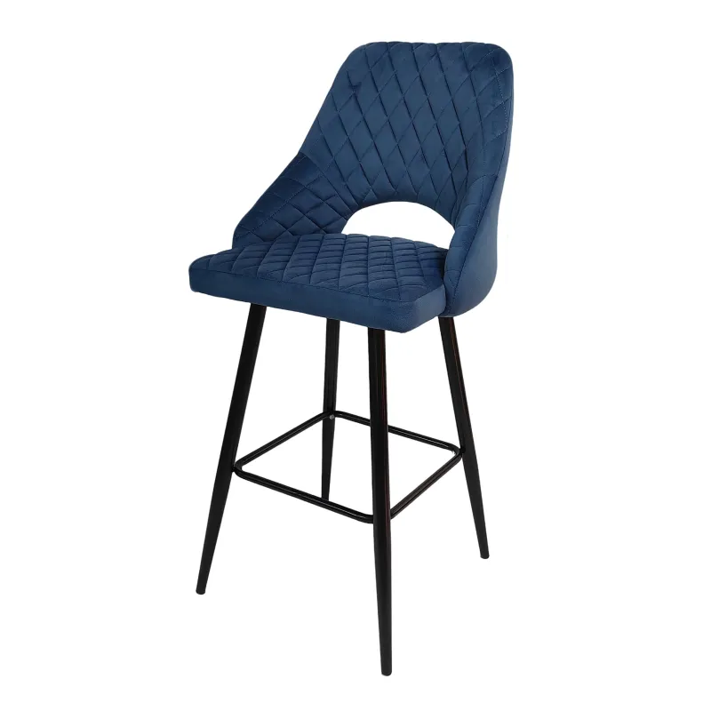 Taburete Velvet azul con brazos: elegante y actual