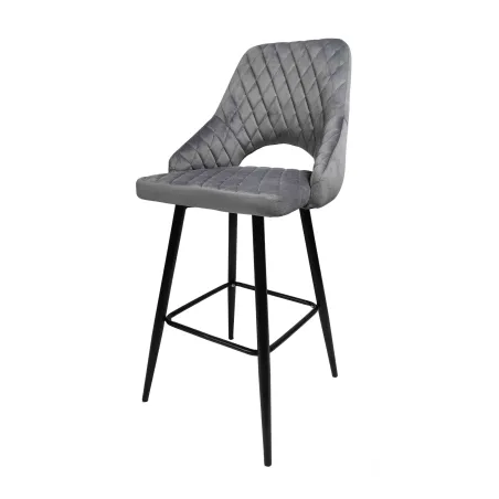 Taburete Velvet gris con brazos: moderno y cómodo