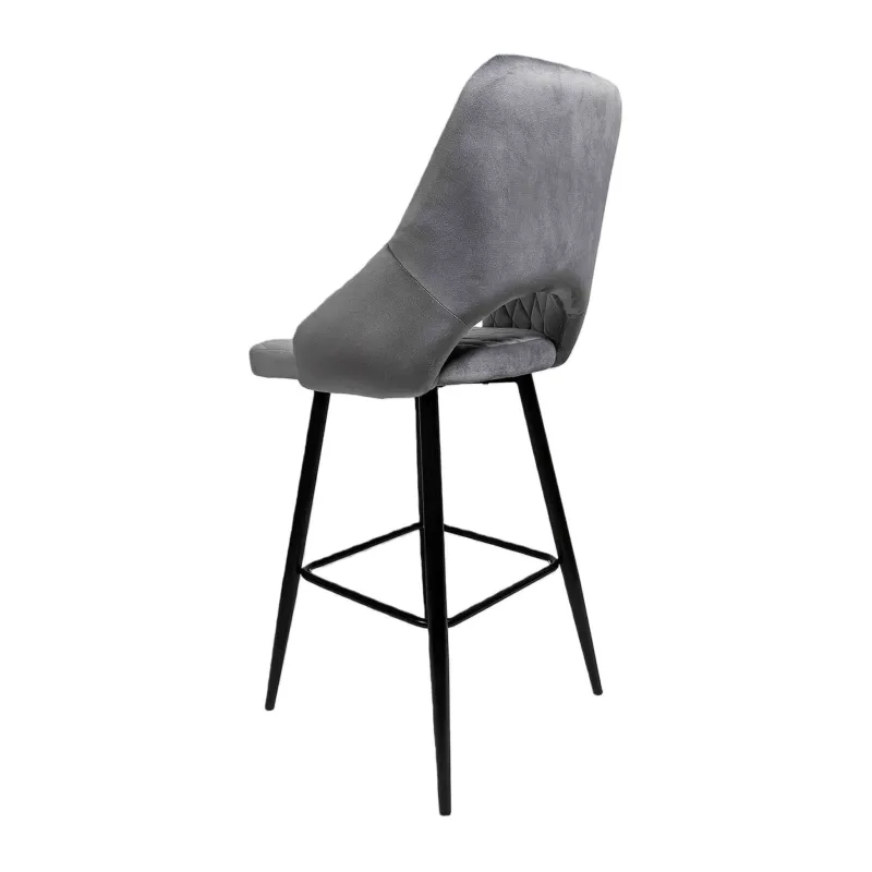 Taburete Velvet gris con brazos: moderno y cómodo