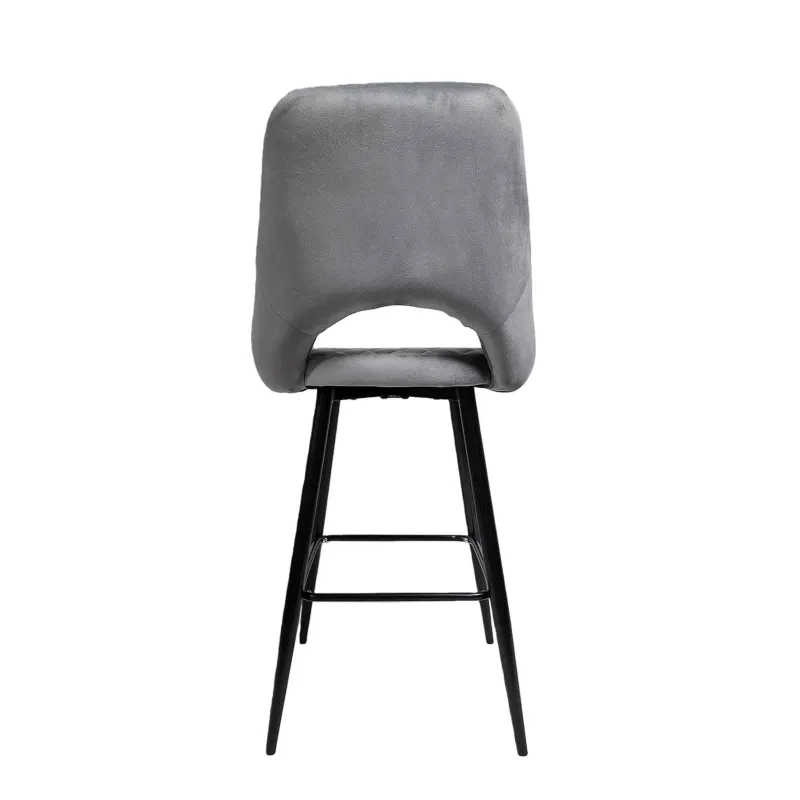 Taburete Velvet gris con brazos: moderno y cómodo