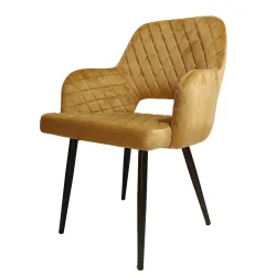 Sillón velvet mostaza: confort y diseño vintage