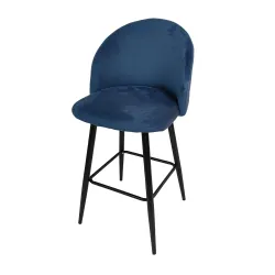 Taburete Velvet azul sin brazos: cómodo y vintage